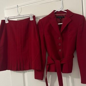 Anne Klein Burgundy Blazer and Skirt Ensemble